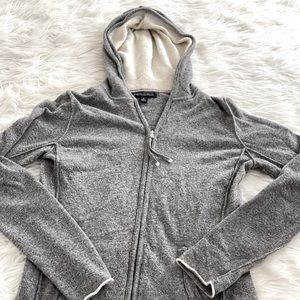 Grey hooded zip up sweatshirt